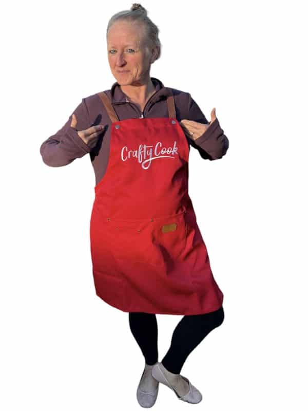 Red Crafty Cook apron