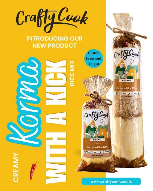 Korma with a Kick Rice Mix by Crafty Cook. Meal kits made for easy fuss free cooking