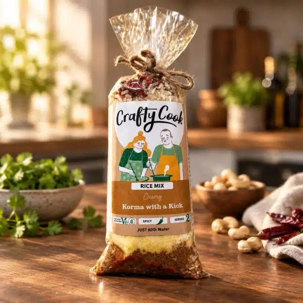 Korma with a Kick Rice Mix by Crafty Cook. Meal kits made for easy fuss free cooking