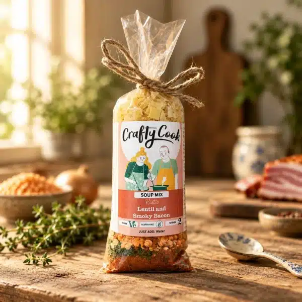 Lentil and Smoky Bacon Flavour Soup Mix by Crafty Cook. Meal kits made for easy fuss free cooking