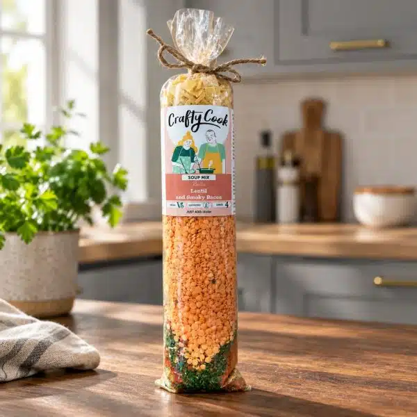 Lentil and Smoky Bacon Flavour Soup Mix by Crafty Cook. Meal kits made for easy fuss free cooking