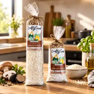 Mushroom and Truffle Risotto Mix by Crafty Cook. Meal kits made for easy fuss free cooking